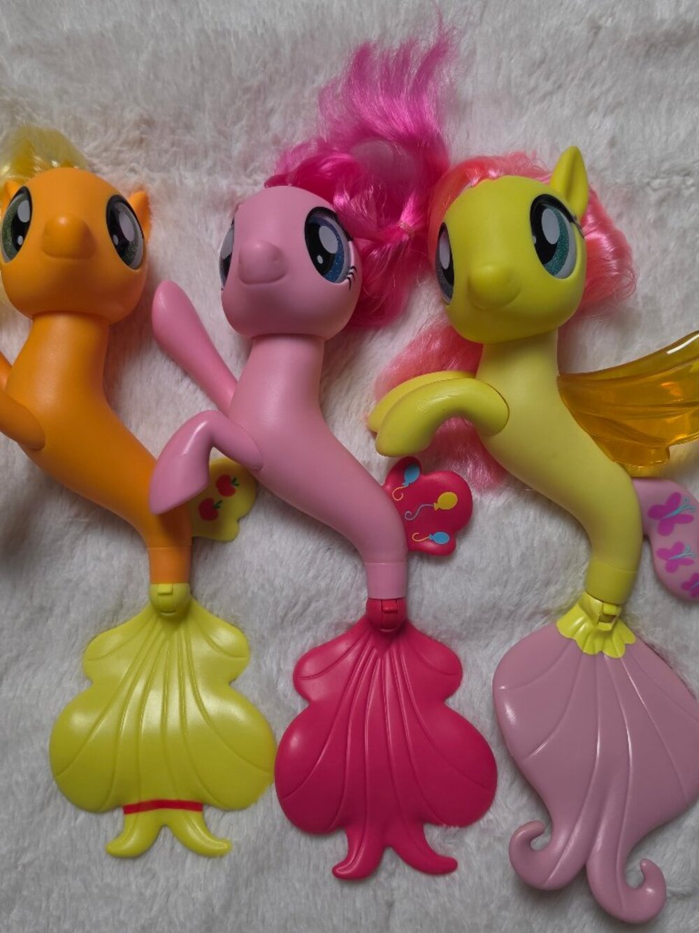 My Little Pony G4 Seapony Mermaid Figures Lot 3 Applejack Pinkie Pie Fluttershy